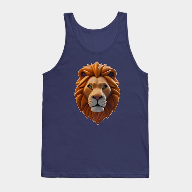 Lion Head Tank Top by vladocar